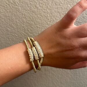 Gold Clasp Rhinestone Bracelet